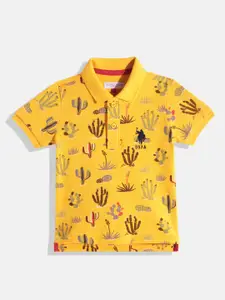 U.S. Polo Assn. Kids Boys Conversational Printed Polo Collar Pure Cotton T-shirt