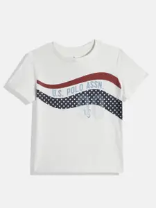 U.S. Polo Assn. Kids Boys Brand Logo Printed Pure Cotton T-shirt