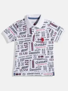 U.S. Polo Assn. Kids Boys Typography Printed Polo Collar Pure Cotton T-shirt