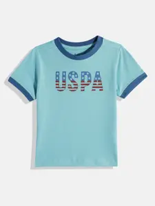 U.S. Polo Assn. Kids Boys Brand Logo Printed Pure Cotton T-shirt