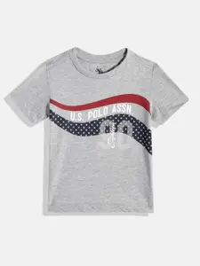 U.S. Polo Assn. Kids Boys Brand Logo Print Knitted T-shirt