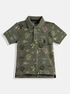 U.S. Polo Assn. Kids Boys Printed Pure Cotton Polo Collar T-shirt