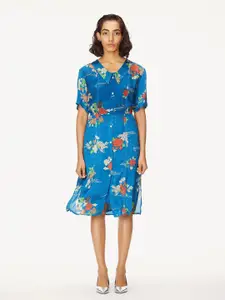 Bhaane Floral Print Fit & Flare Dress