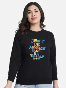 CHOZI Typography Printed Fleece Sweatshirt