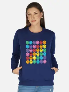 CHOZI Geometric Printed Fleece Sweatshirt