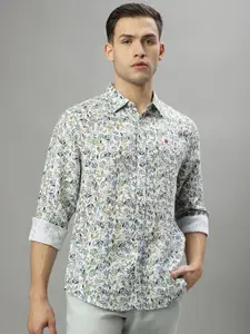 Iconic Conversational Printed Spread Collar Cotton Casual Shirt