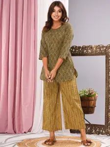 FEATHERS CLOSET Ethnic Printed Pure Cotton Night Suit