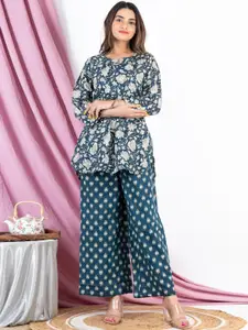 FEATHERS CLOSET Ethnic Motifs Printed Pure Cotton Night Suit