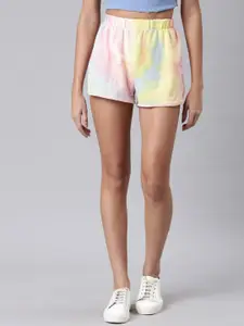 SHOWOFF Women Tie & Dyed Slim Fit Cotton Shorts