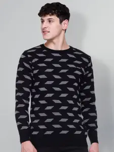 GODFREY Geometric Printed Woollen Pullover