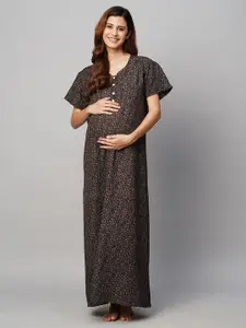 MomToBe Printed Maxi Maternity Sustainable Nightdress
