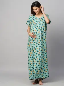 MomToBe Floral Printed Maxi Maternity Sustainable Nightdress