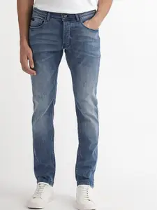 RARE RABBIT Men Slim Fit Low Distress Heavy Fade Cotton Stretchable Jeans