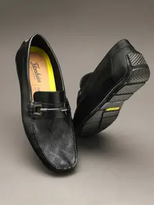 Florsheim Men Square Toe Textured Leather Horsebit Driving Shoes