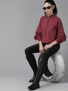 Roadster Women Solid Opaque Casual Shirt