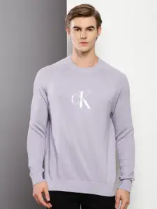 Calvin Klein Jeans Typography Embroidered Detail Pure Cotton Sweatshirt