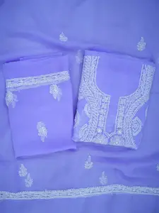 PARAMOUNT CHIKAN Chikankari Embroidered Unstitched Dress Material