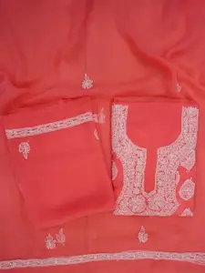 PARAMOUNT CHIKAN Chikankari Embroidered Unstitched Dress Material