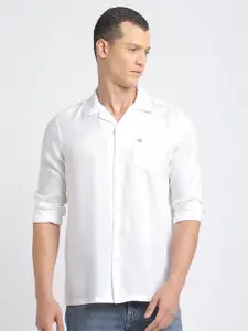 THE BEAR HOUSE Slim Fit Cuban Collar Pure Cotton Casual Shirt