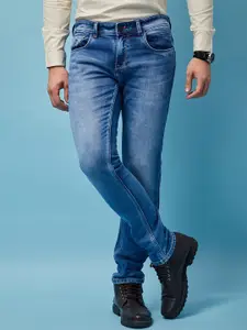 MOZZO Men Lean Slim Fit Light Fade Clean Look Jeans