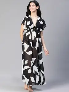 Oxolloxo Abstract Printed Maxi Beachwear Dress