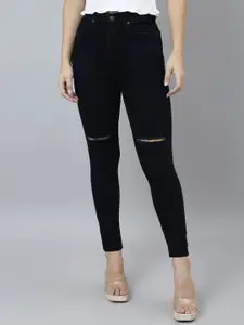 BAESD Women Skinny Fit High-Rise Slash Knee Stretchable Jeans