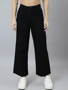 BAESD Women High-Rise Clean Look Stretchable Wide Leg Jeans