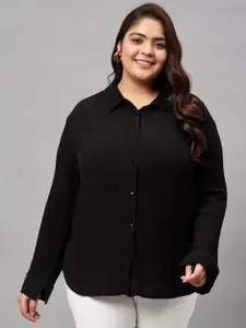 Oxolloxo Plus Size Long Sleeves Opaque Casual Shirt