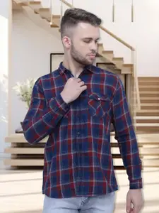 Kuons Avenue Smart Slim Fit Tartan Checks Checked Cotton Flannel Casual Shirt