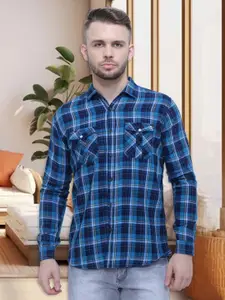 Kuons Avenue Smart Slim Fit Tartan Checks Checked Cotton Flannel Casual Shirt
