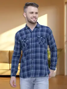 Kuons Avenue Smart Slim Fit Tartan Checks Checked Cotton Casual Shirt