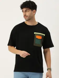 Bene Kleed Men Oversized Pure Cotton T-shirt with Pocket Detail