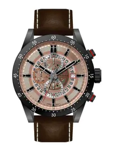GIORDANO Men Dial & Leather Straps Analogue Watch