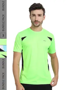 FTX Pack Of 3 Colourblocked Dry Fit Sports T-shirts