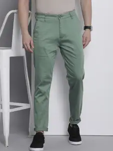 The Indian Garage Co Men Solid Slim Fit Chinos Trousers