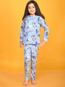 Anthrilo Girls Floral Printed Night suit