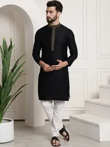 SOJANYA Straight Thread Work Kurta With Churidar
