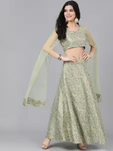 AKS Couture Floral Woven Designed Ready to Wear Lehenga