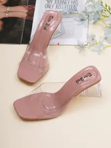 Retro Walk Open Toe Block Heels