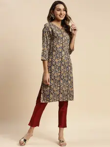 Rangita Paisley Ethnic Motifs Printed Round Neck Regular Kurta