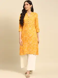 Rangita Ethnic Motifs Printed Mandarin Collar Straight Kurta
