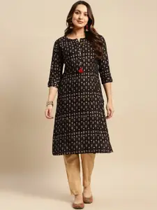 Rangita Round Neck Geometric Printed Kurta