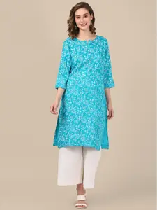 Rangita Floral Printed Round Neck Regular Kurta