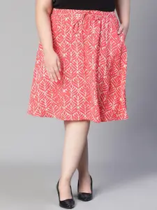 Oxolloxo Plus Size Floral Print Elasticated Skirt