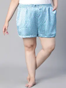 Oxolloxo Women Plus Size Printed Elasticated Nightwear Shorts