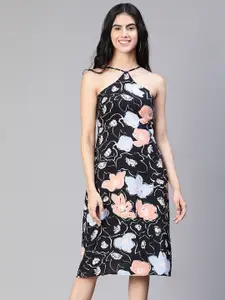 Oxolloxo Floral Printed Halter Neck Sheath Dress