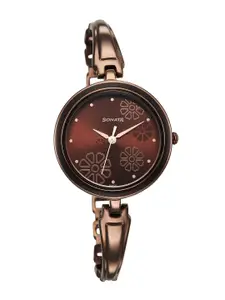 Sonata Women Round Analogue Watch 8166QM01