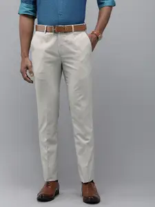 Park Avenue Men Solid Mid-Rise Slim Fit Formal Trousers