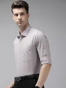 Park Avenue Pure Cotton Self Design Slim Fit Formal Shirt