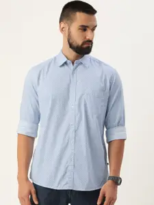 Parx Slim Fit Geometric Printed Pure Cotton Casual Shirt
